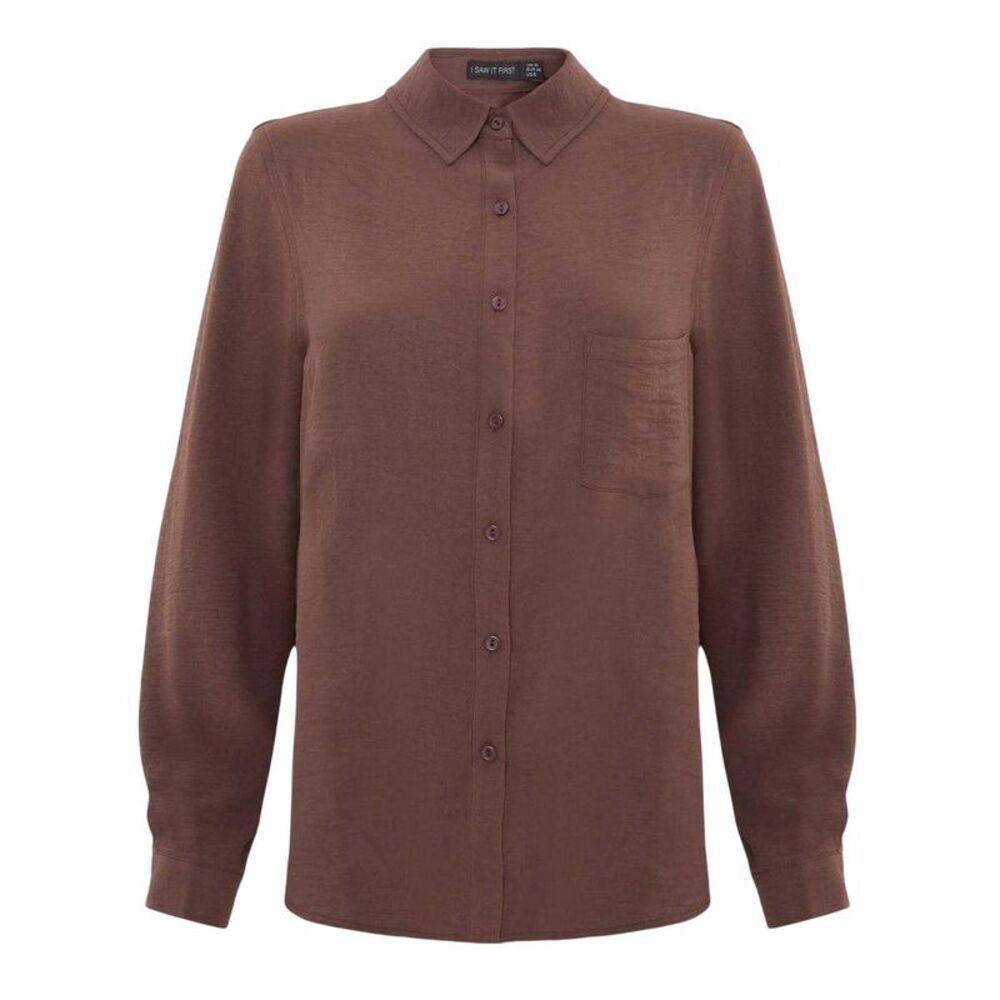 I Saw It First Womens/Ladies Crepe Shirt / Brown